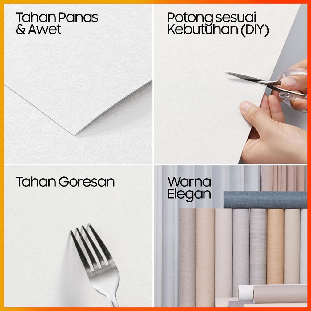 Wallpaper Dinding Linen Premium Tebal Bahan Pvc Roll 280X60 Cm Dekorasi Kamar Anti Lembab