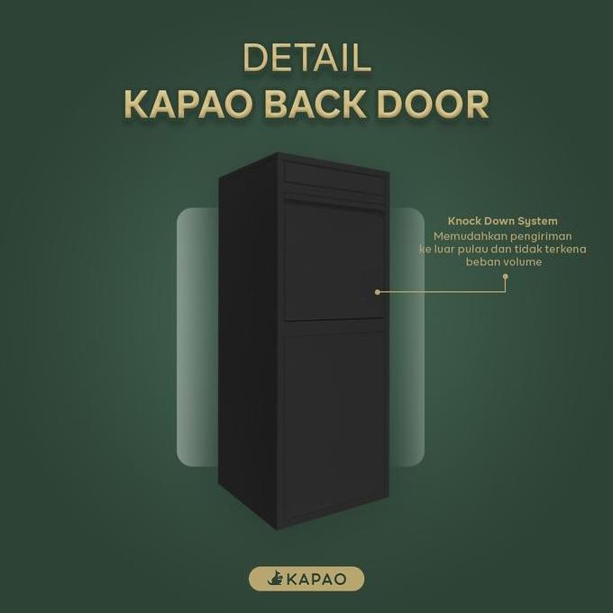 Kotak Paket terpasang hitam Kapao Bukaan belakang LARGE