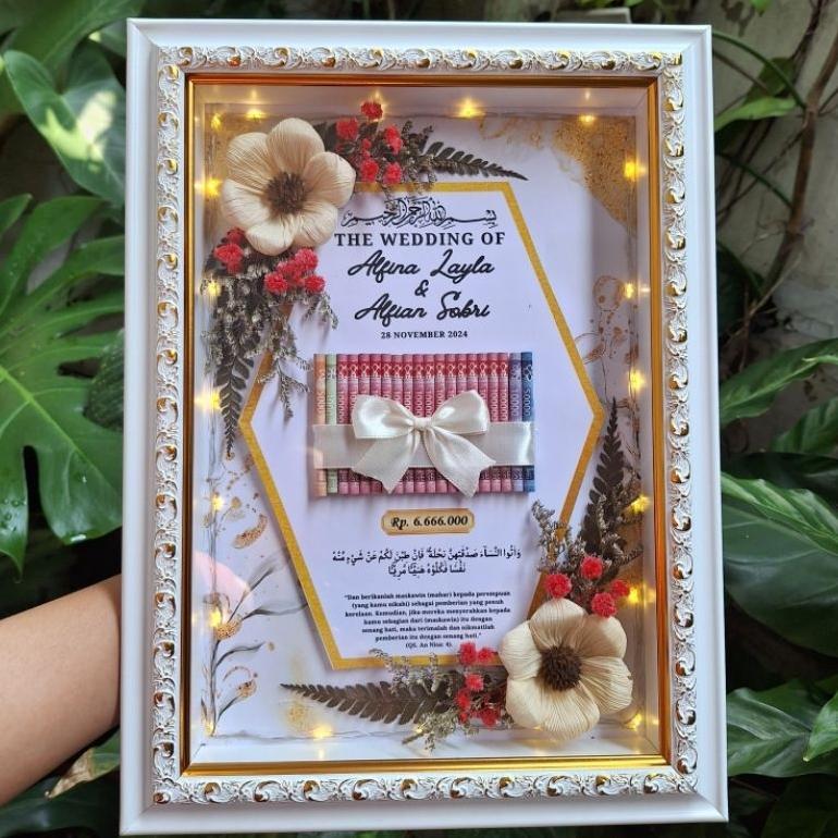 Bingkai Mahar Pernikahan Custom/ Bingkai Hantaran Aesthetic 3D
