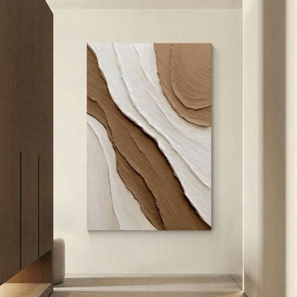 Lukisan Dinding Abstrak Mocca | Lukisan Tekstur Timbul | Lukisan Handmade | Lukisan Aesthetic 3D