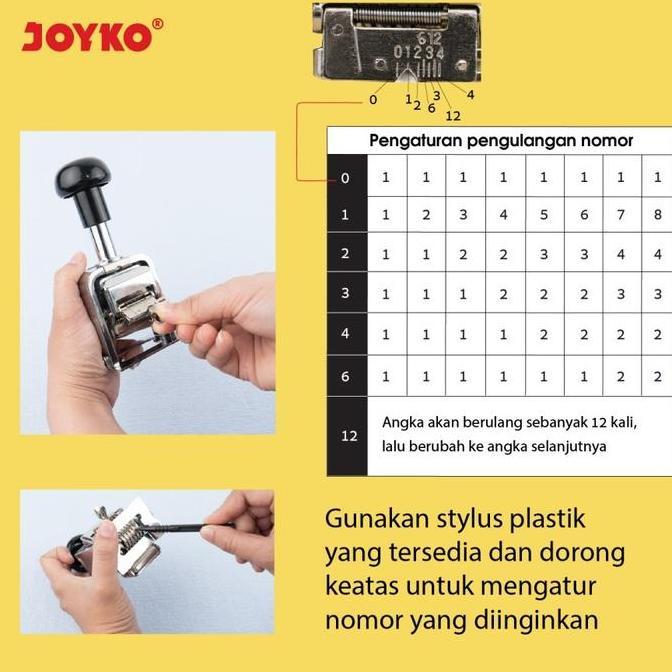 JOYKO Numerator 6digit/Automatic Number Machine/Stempel Angka Otomatis - 6D NUMBERING OTOMATIS SHA