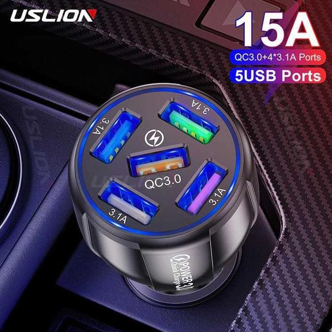 Adapter Car Charger Mobil Quick Fast Charging 5 Port Usb