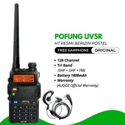 Grosir Isi 5 Pcs Auqoz X Pofung Ht Walkie Talkie Uv5R 5W - Radio Ht A5 Uhf Vhf Fm / Ht Pofung -  Ht 