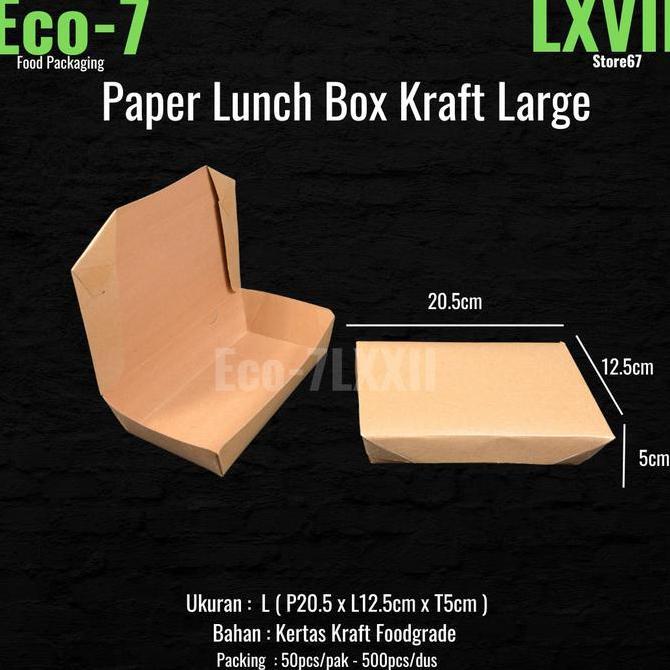 Paper Lunch Box Brown Kraft Ukuran L