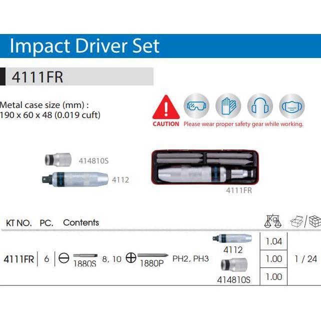 Promo Obeng Ketok 6Pc Murah 1/2" Impact Driver Set Chrome King Tony 04111Fr Cod