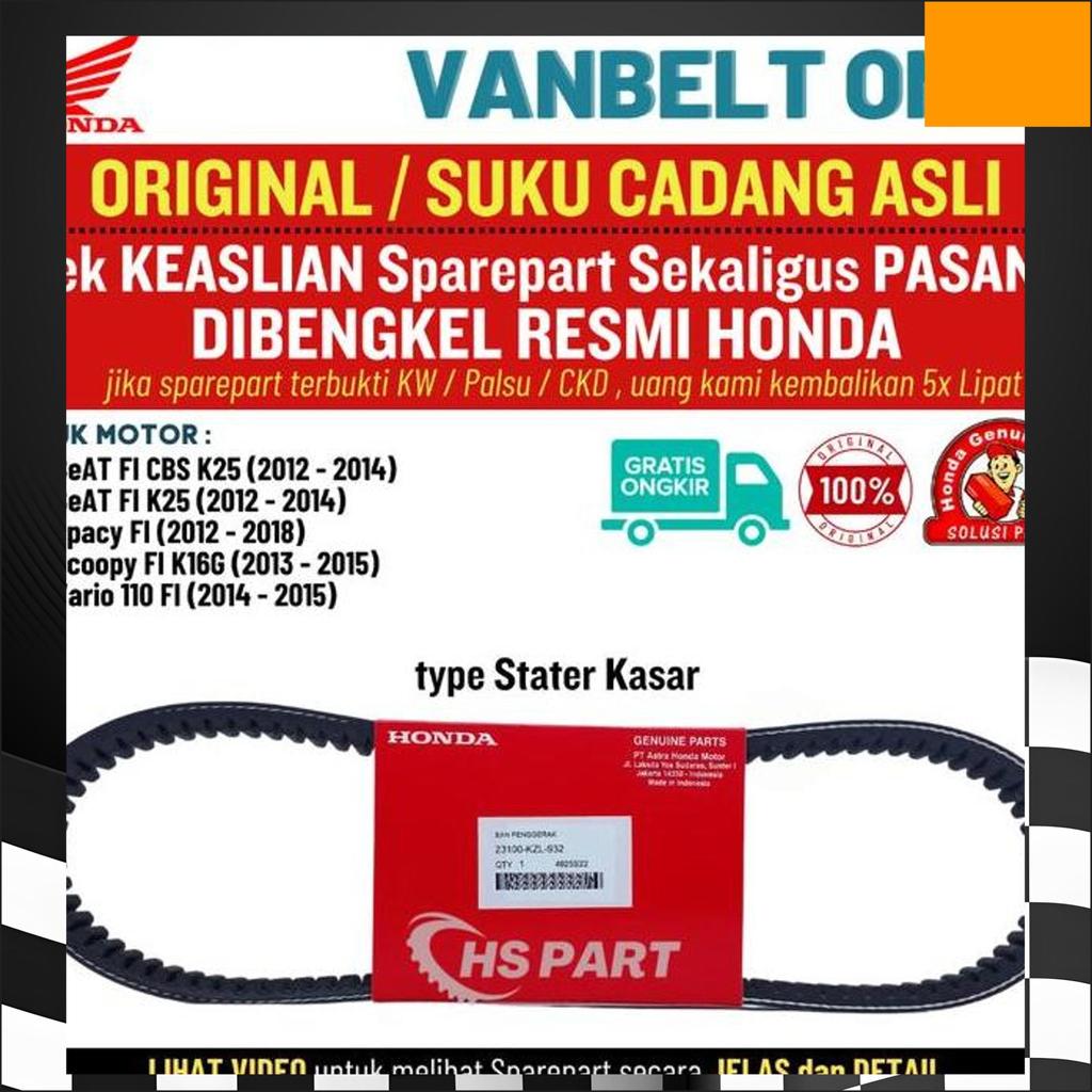 Vanbelt Vbelt Set Beat Fi Stater Kasar Scoopy Spacy Vario 110 Fi Original Honda Ahm
