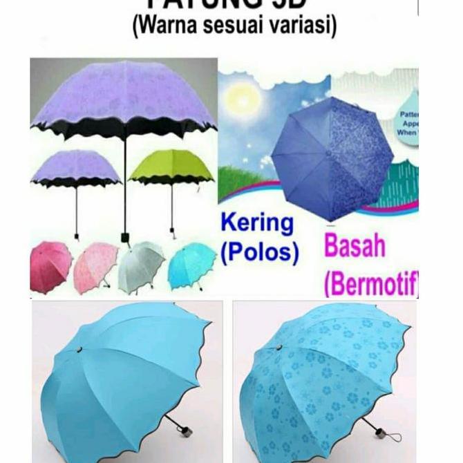 CODPayung Magic 3D - Payung Lipat Lapisan Hitam -Payung Magic Lipat