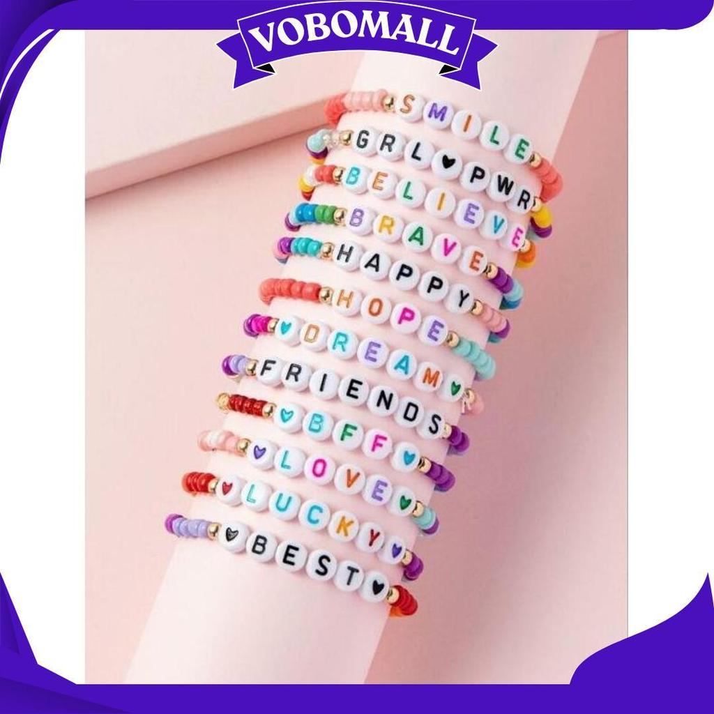 Manik Manik Letter Beads 25Gr / Bentuk Kotak Balok Love Bulat / Warna Hitam Silver Gold Rainbow Mera
