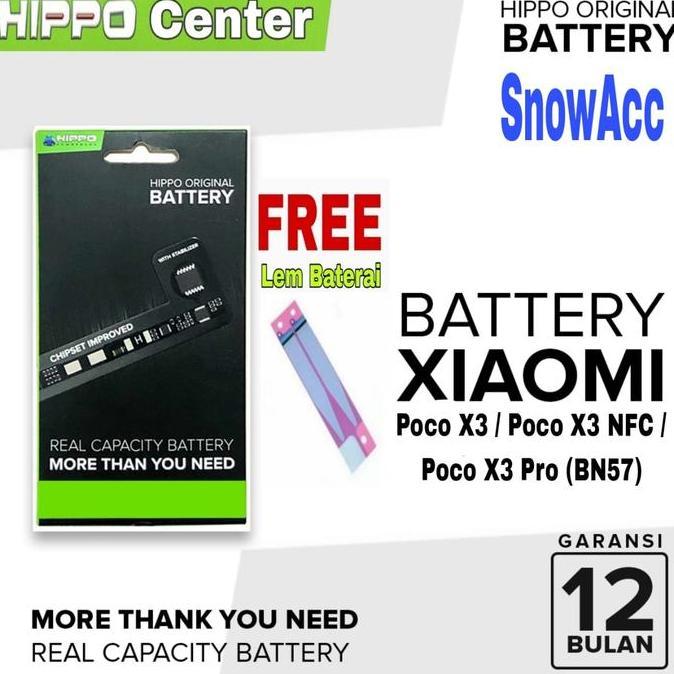 HARGA DISC - HIPPO BATERAI Compatible with Xiaomi POCO X3 / X3 NFC / X3 PRO Kode Battery BN57 / BN-5