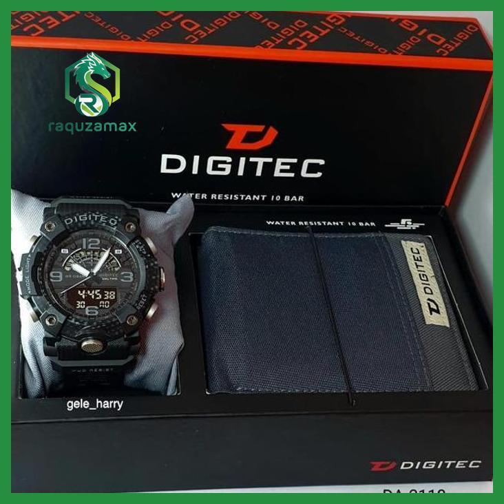 (ORIGINAL) DIGITEC DA-3118T DA3118 DA 3118 HITAM GRATIS DOMPET JAM TANGAN PRIA WANITA KANTOR CASUAL 