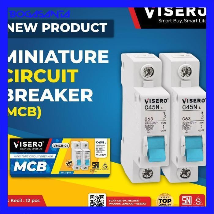 nl-8 VISERO MCB Listrik 10A 2A 4A 6A 16A 20A 25A 32A 40A 50A 63A 1 Phase 1Phase SNI 2 4 6 10 16 20 2