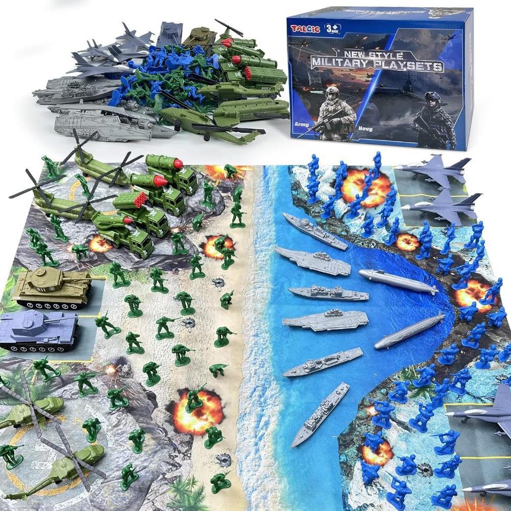 BEST SELLER TALGIC Army Men Playset - Large Set Including Army Men Action Figures, Battle Mat,