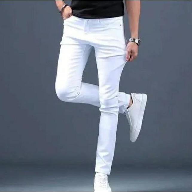 Celana Pensil Putih Pria Celana Jeans Putih Pria Celana Panjang Putih