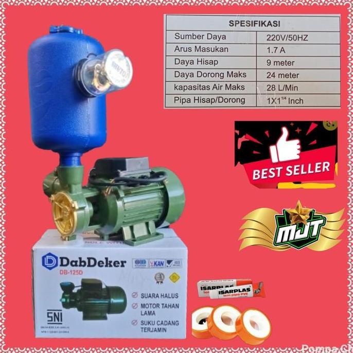 Pompa Dorong Booster Otomatis 125 Watt Dabdeker Belimbing Pendorong Baru