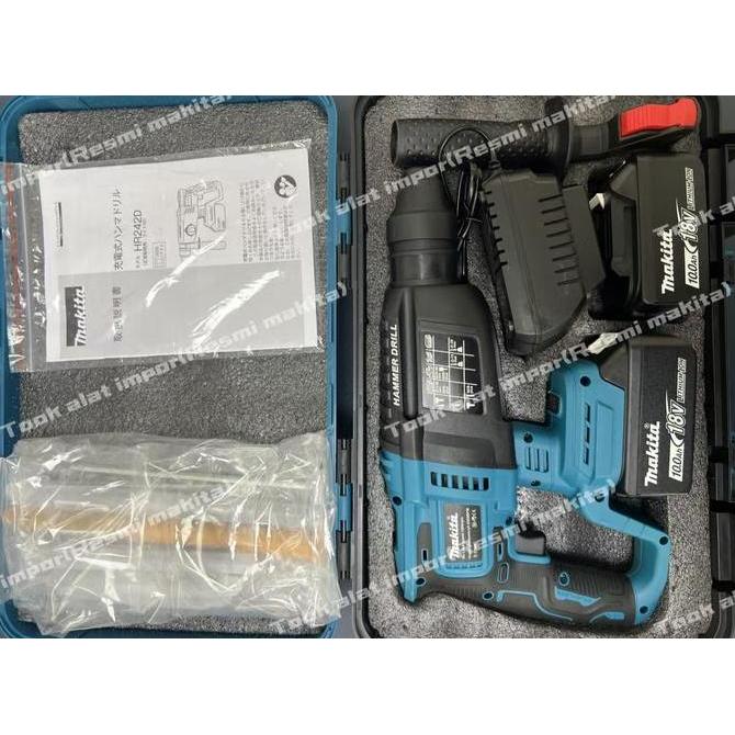 Terlaris Makita Hr242D 18V Bor Impact Nirkabel Dari Jepang, Alat Industri Berdaya Tinggi, Buku Petun