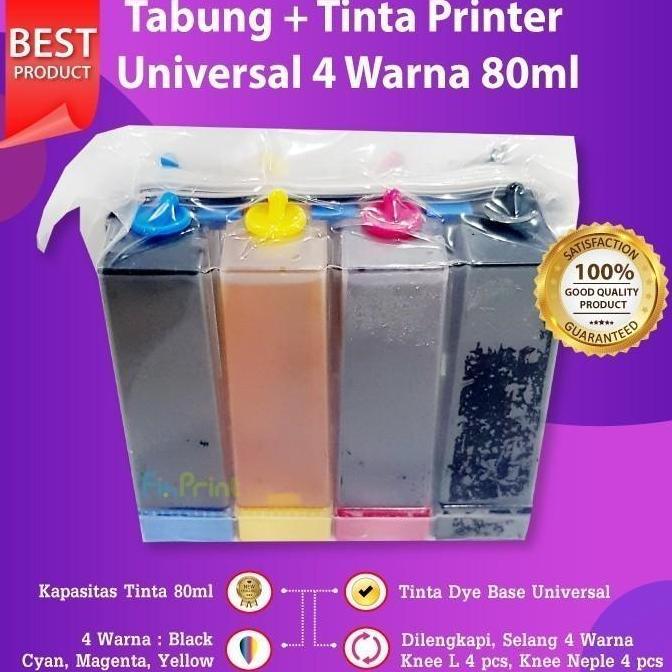 Tabung Plus Tinta 80ml Modif Infus Printer Canon E400 E410 E3170 E3370 BIM