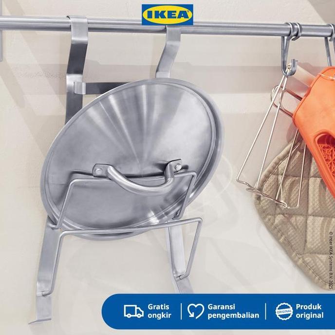 IKEA PARYD Rak Gantung Penyusun Penutup Panci Bahan Stainless Steel