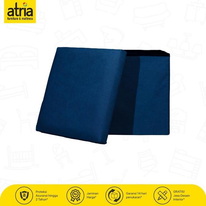 TERLARIS - Bangku Lipat Atria Klein Foldable Storage Ottoman 38X38X38Cm Grey/Navy