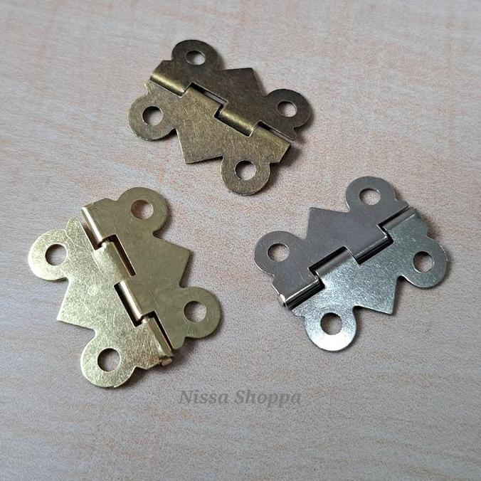 TERLARIS - Engsel kupu kupu / Engsel kotak kayu / Engsel kotak perhiasan / Engsel kotak dus lengkap 