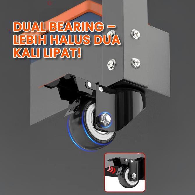 CUTA TROLI BENGKEL 3 SUSUN TROLLEY TROLLY BESI RAK TOOLS MEJA BENGKEL TOOL CART TROLLEY ALAT KERJA O