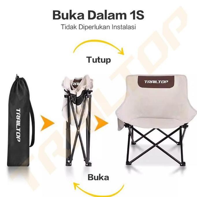 NEW - TRAILTOP Kursi Lipat Outdoor TrailTop Kain Oxford 600D Portable Camping - Furniture Lebar 63cm