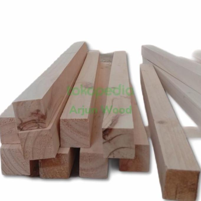TERBARU - kayu balok 3x3 cm panjang 100 cm isi 10 batang kayu pinus jati belanda