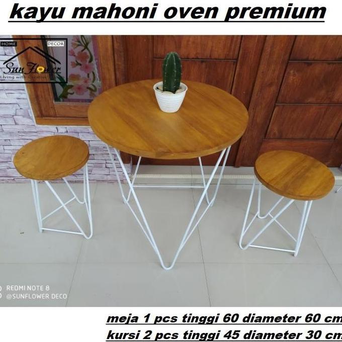 TERMURAH - 1 SET MEJA KURSI CAFE/BANGKU CAFE/MEJA CAFE/KURSI CAFE/MEJA MURAH Besi Kayu