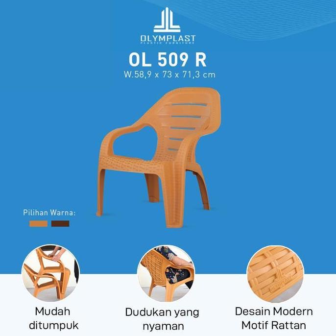 TERLARIS - kursi plastik OLYMPLAST OL509 kursi teras rotan kursi OLYMPLAST OL 509