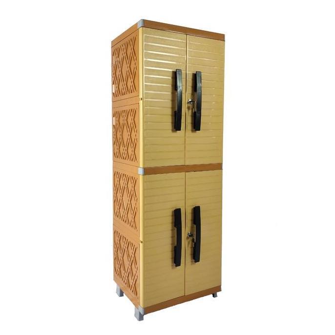 LEMARI PLASTIK PAKAIAN 4 PINTU MINIMALIS MIAMI KINARA LUXURY FULL RAK