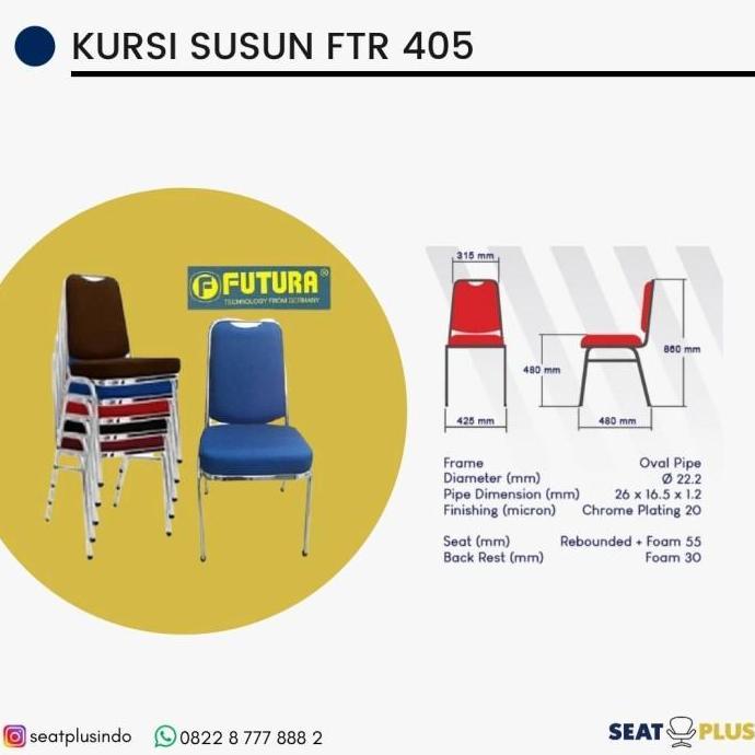 TERLARIS - CARGO 1 Kursi Susun FUTURA ASLI 405  Kantor Kursi Pesta Kursi Gereja