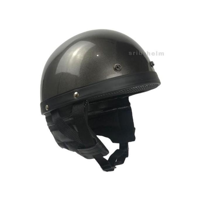 Helm Bogo Retro Vintage Chips Cetok Batok Setengah Kepala Dewasa Polos