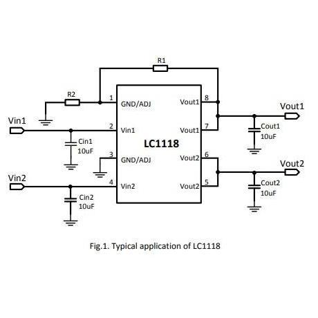 LC1118 BL1118 1118 1833 IC DC DC dual output 1.8 & 3.3V SOP8