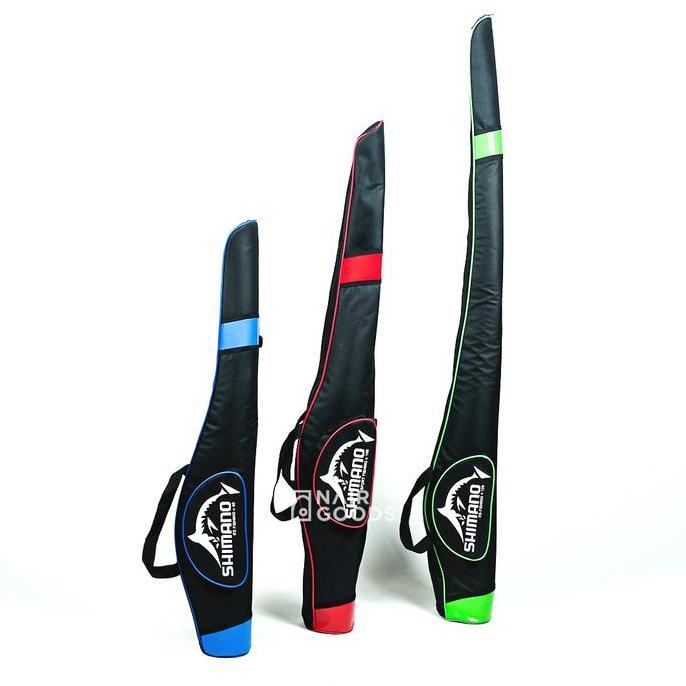 Tas Joran Pancing CG1 Shimano Bahan Denim Lapisan Busa Model Slempang Ukuran 80 cm 100 cm 120 cm Ker