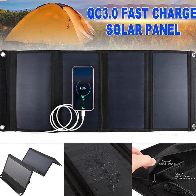 Panel Surya 60W/100W Portable - Pembangkit Listrik Tenaga Surya dengan Kontrol LCD 10A/30A + Aki 12V