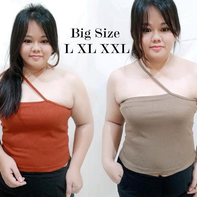 DB228 >> Crop Top Big Size Wanita/ Atasan Tank Top Jumbo wanita Melar