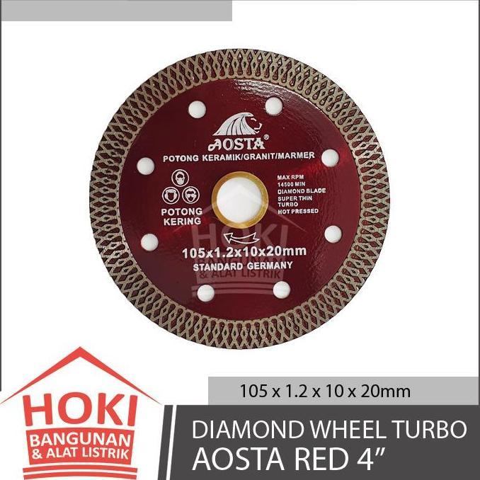 DIAMOND WHEEL TURBO 4" AOSTA RED - Mata Gerinda Potong Granit Keramik