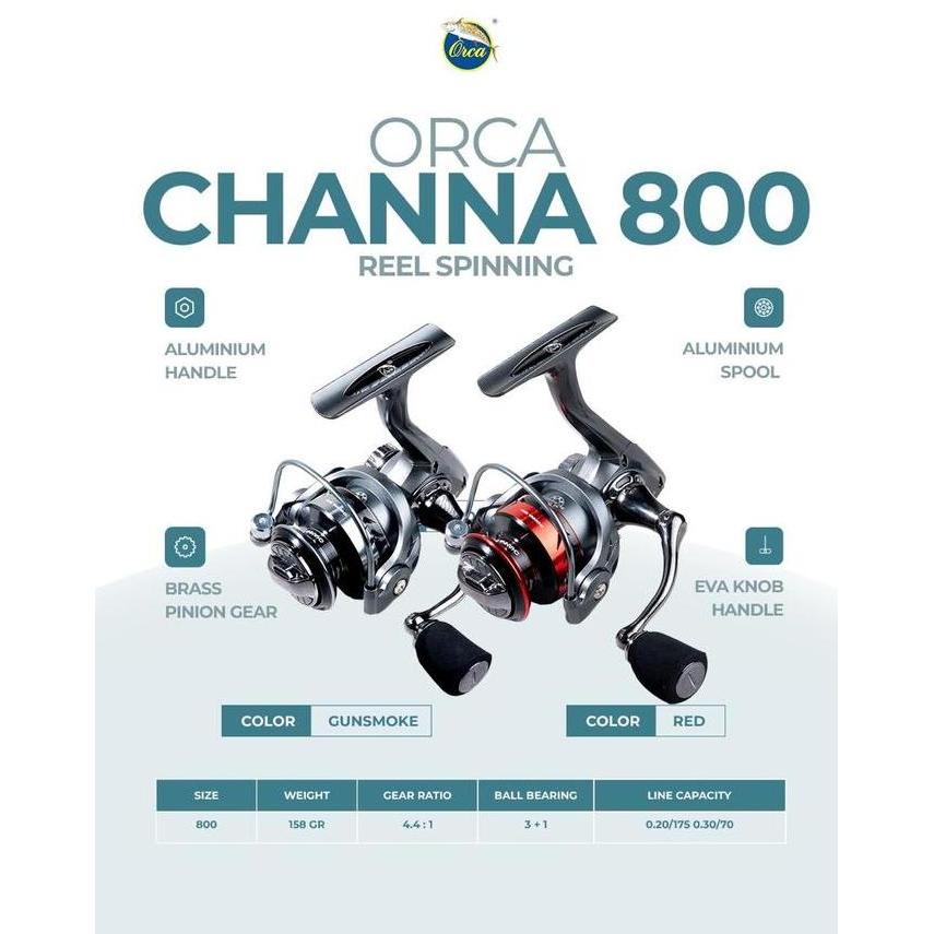 Reel SPinning Orca Channa 800 Eva knob Alumunium spool & Handle