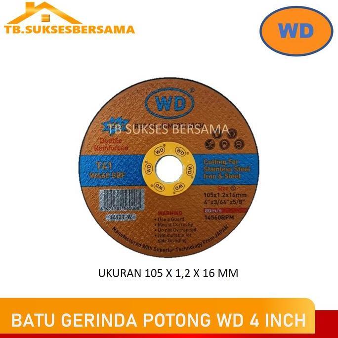 Batu Gerinda Gurinda Potong WD 4 Inch Mata Gerinda Potong Besi Per Dus