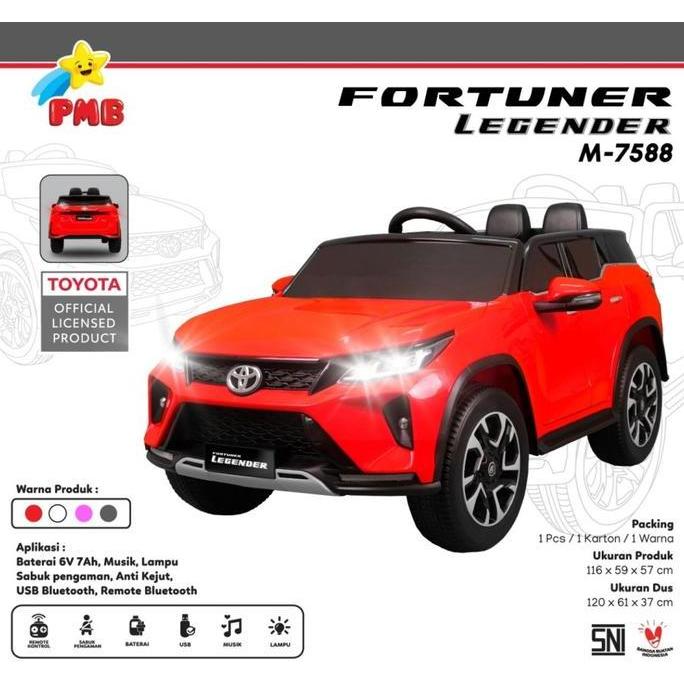 Mainan Mobil Listrik Aki Anak TOYOTA FORTUNER LEGENDER remote remot