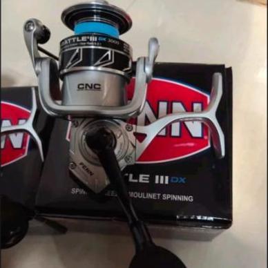 Gulungan Senar Pancing Rel Rell Penn Battle III dx Series Silver 2500 Power Handel