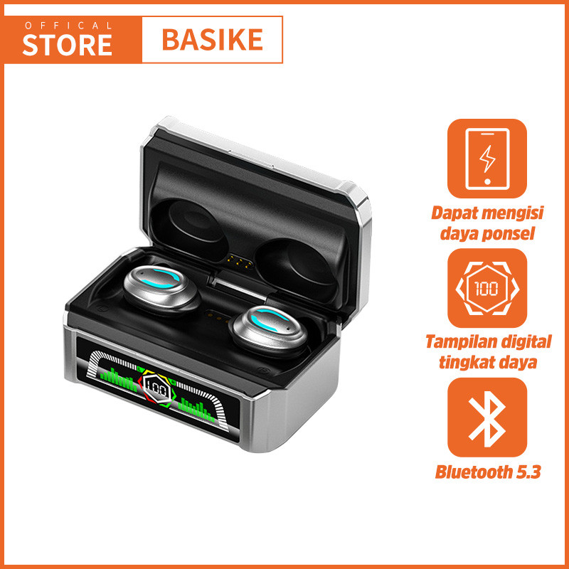 BASIKE Headset Bluetooth Gaming TWS Earphone Bluetooth Handsfree LCD RGB for iPhone Samsung xiaomi