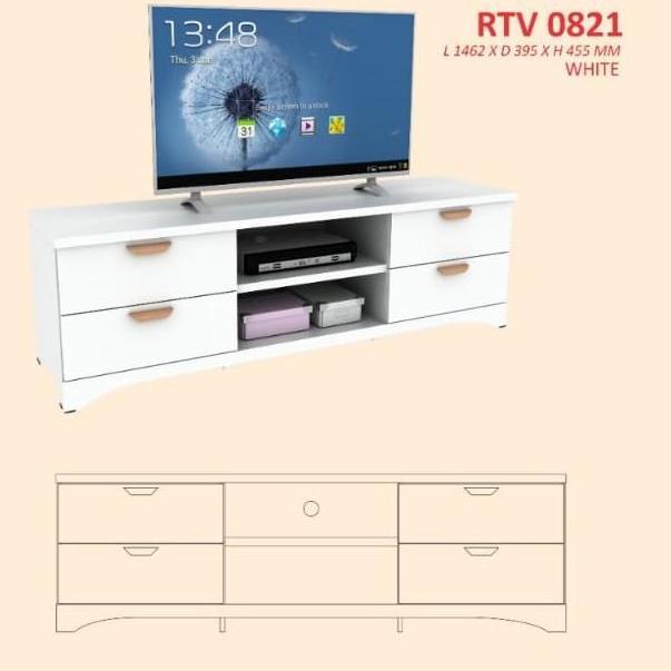 PROMO DISKON - Meja rak tv 0821 putih - Bandung area saja