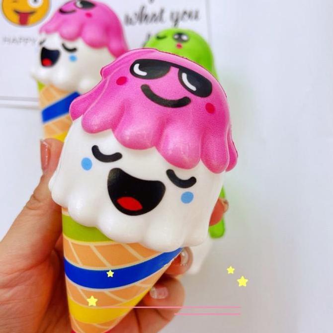 FUNNY F ICE CREAM SQUISHY squishi es krim cone besar jumbo lucu