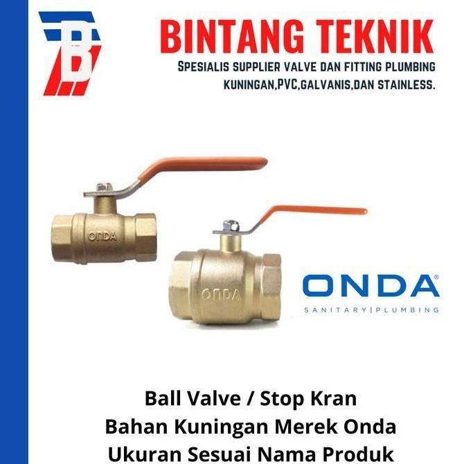 Ball Valve 1" inch Kuningan Onda