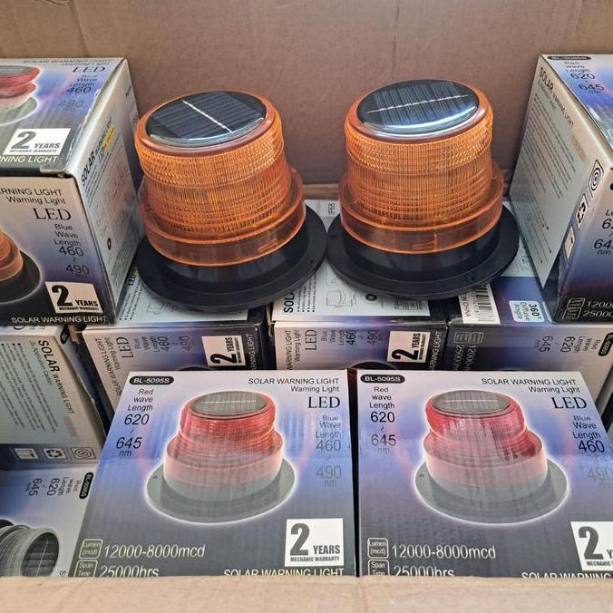 lampu rotary warning light solar panel tenaga Surya lampu rotari mini