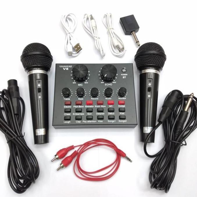 Alat karaoke kluarga di rumah Soundcard Bluetooth Audio USB External