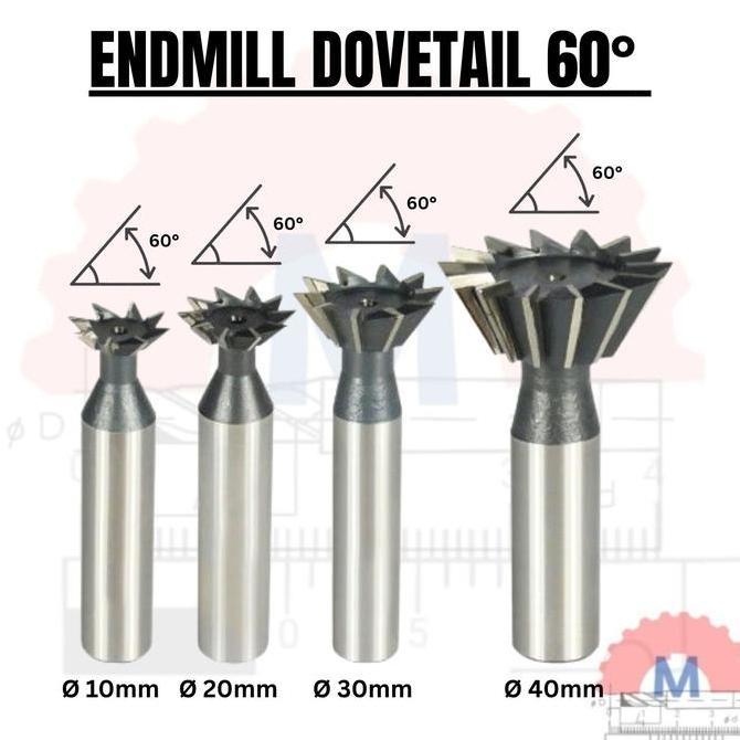 Dovetail End mill 60degree 60 derajat endmill ekor burung grooving