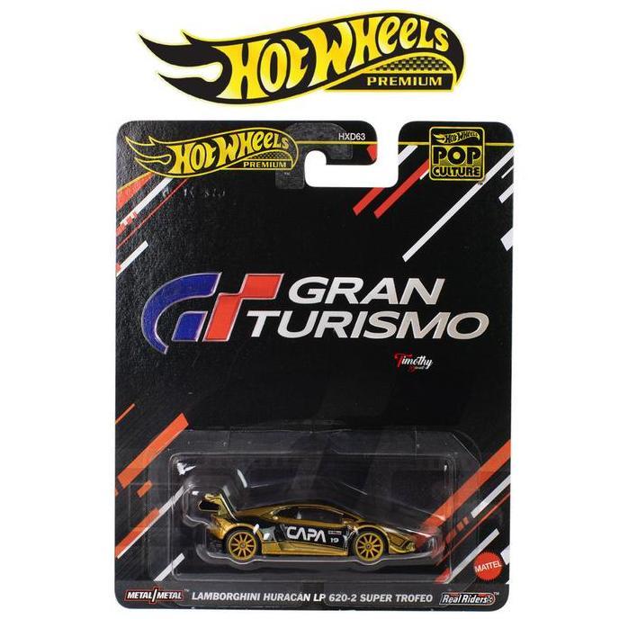 Hot Wheels Premium Pop Culture Lamborghini Huracan LP 620-20 Super Trofeo Gold Grand Turismo Balap