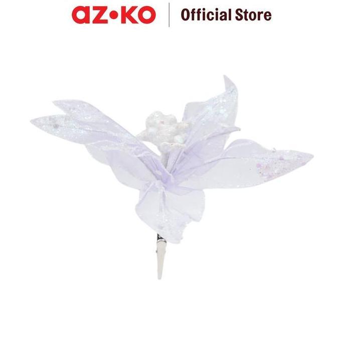 AZKO Noelle Bunga Dekorasi Natal Christmas Pick Poinst - Ungu Lilac Hiasan Natal Pernak Pernik Natal