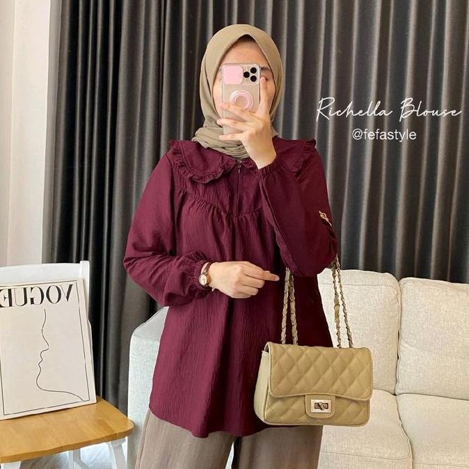 BLOUSE CRINCLE RICHELLA by fefastyle / Baju Wanita